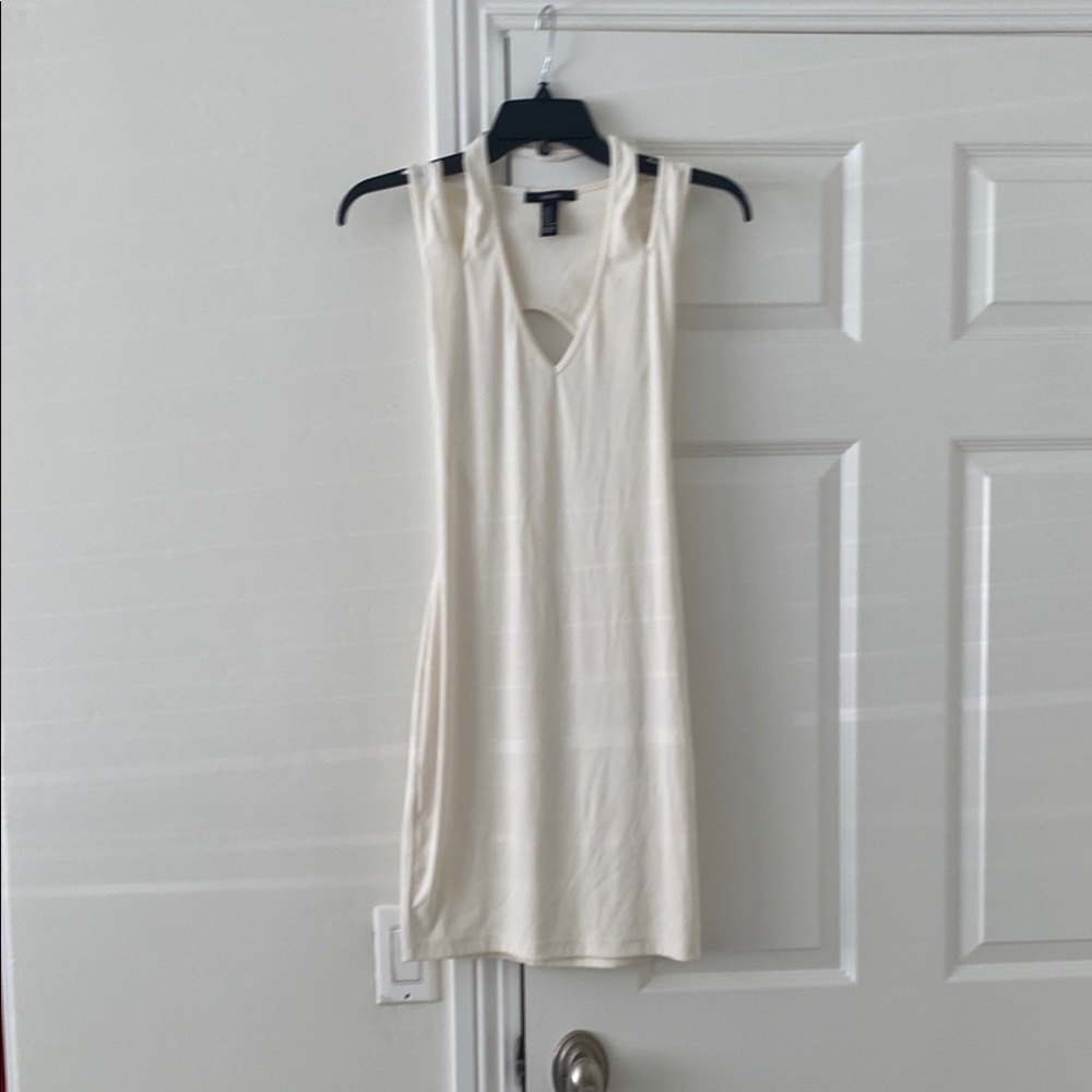 Forever 21 White Ribbed Bodycon Dress
